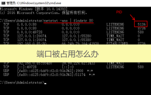 80端口被占用怎么办（netstat -ano | findstr 80）来解决